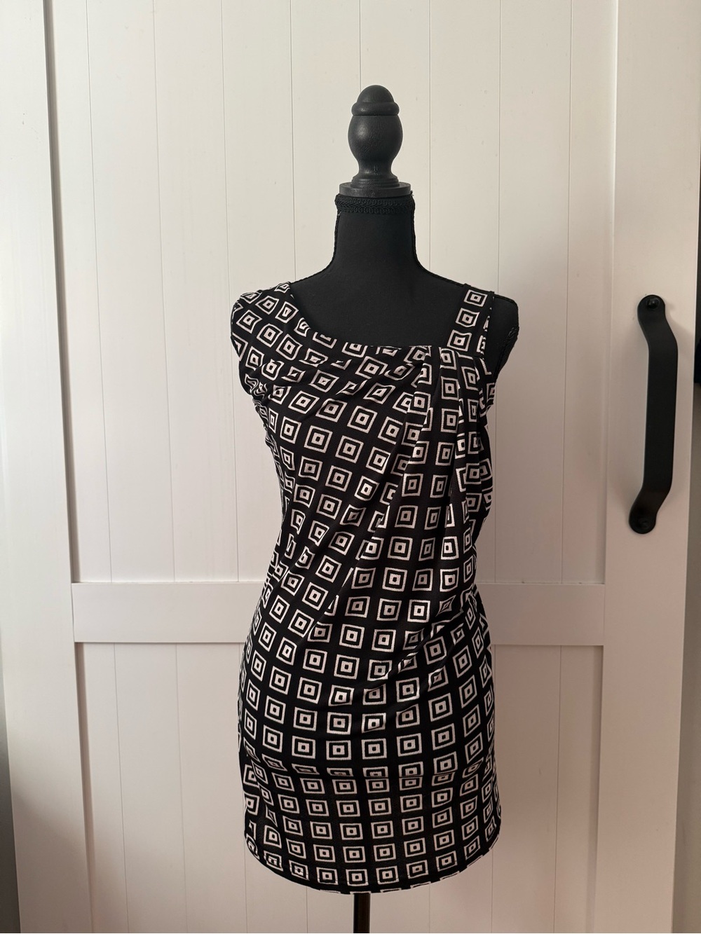 Black & White Geometric Mini Dress - Women